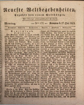 Neueste Weltbegebenheiten (Kemptner Zeitung) Montag 27. Oktober 1823