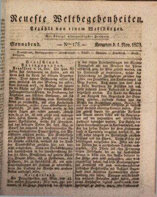 Neueste Weltbegebenheiten (Kemptner Zeitung) Samstag 1. November 1823