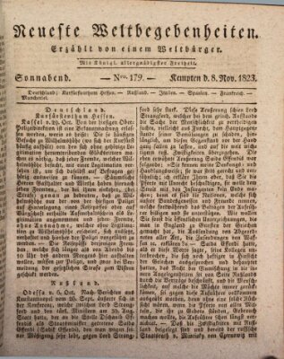 Neueste Weltbegebenheiten (Kemptner Zeitung) Samstag 8. November 1823