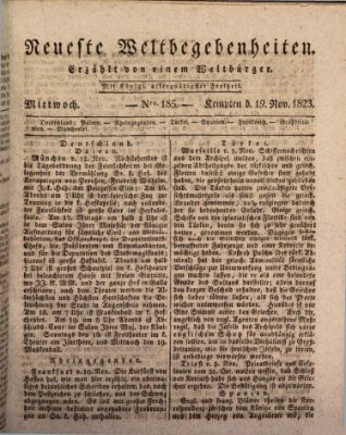 Neueste Weltbegebenheiten (Kemptner Zeitung) Mittwoch 19. November 1823