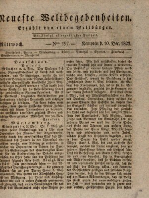 Neueste Weltbegebenheiten (Kemptner Zeitung) Mittwoch 10. Dezember 1823