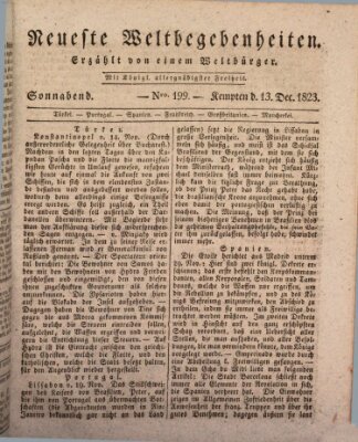 Neueste Weltbegebenheiten (Kemptner Zeitung) Samstag 13. Dezember 1823