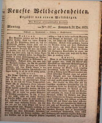 Neueste Weltbegebenheiten (Kemptner Zeitung) Montag 29. Dezember 1823