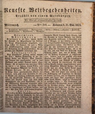 Neueste Weltbegebenheiten (Kemptner Zeitung) Mittwoch 31. Dezember 1823