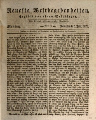 Neueste Weltbegebenheiten (Kemptner Zeitung) Montag 5. Januar 1824