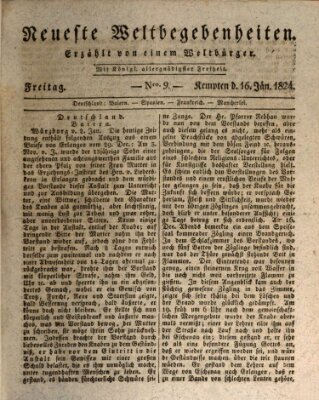 Neueste Weltbegebenheiten (Kemptner Zeitung) Freitag 16. Januar 1824