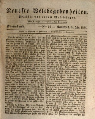 Neueste Weltbegebenheiten (Kemptner Zeitung) Samstag 24. Januar 1824