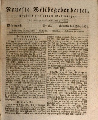 Neueste Weltbegebenheiten (Kemptner Zeitung) Mittwoch 4. Februar 1824