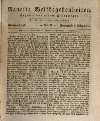 Neueste Weltbegebenheiten (Kemptner Zeitung) Samstag 6. März 1824