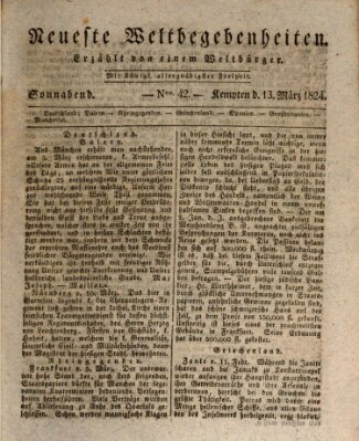 Neueste Weltbegebenheiten (Kemptner Zeitung) Samstag 13. März 1824