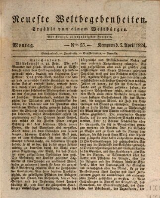 Neueste Weltbegebenheiten (Kemptner Zeitung) Montag 5. April 1824