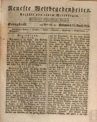 Neueste Weltbegebenheiten (Kemptner Zeitung) Samstag 24. April 1824