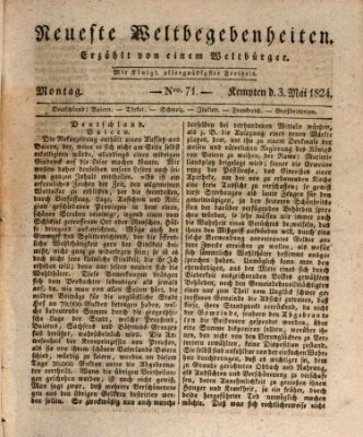 Neueste Weltbegebenheiten (Kemptner Zeitung) Montag 3. Mai 1824