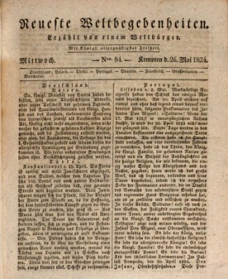 Neueste Weltbegebenheiten (Kemptner Zeitung) Mittwoch 26. Mai 1824