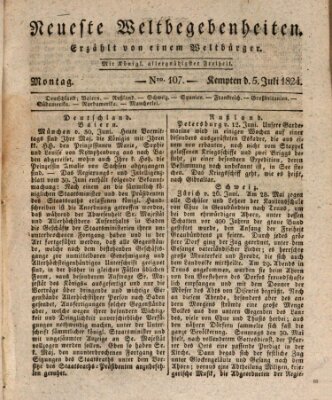 Neueste Weltbegebenheiten (Kemptner Zeitung) Montag 5. Juli 1824