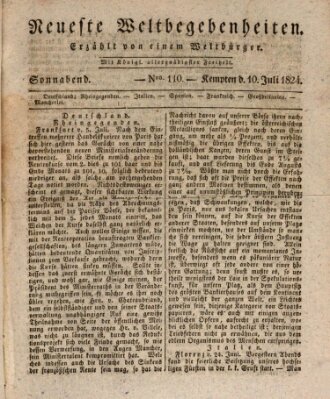 Neueste Weltbegebenheiten (Kemptner Zeitung) Samstag 10. Juli 1824