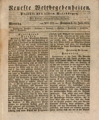 Neueste Weltbegebenheiten (Kemptner Zeitung) Montag 12. Juli 1824