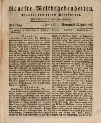 Neueste Weltbegebenheiten (Kemptner Zeitung) Montag 26. Juli 1824