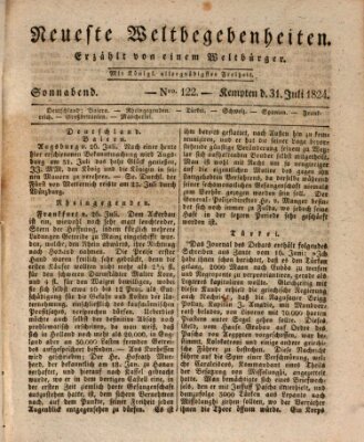 Neueste Weltbegebenheiten (Kemptner Zeitung) Samstag 31. Juli 1824