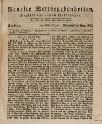 Neueste Weltbegebenheiten (Kemptner Zeitung) Freitag 6. August 1824