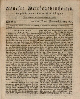 Neueste Weltbegebenheiten (Kemptner Zeitung) Montag 9. August 1824