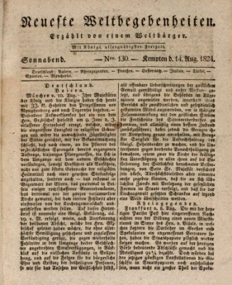 Neueste Weltbegebenheiten (Kemptner Zeitung) Samstag 14. August 1824