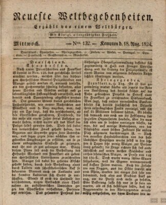 Neueste Weltbegebenheiten (Kemptner Zeitung) Mittwoch 18. August 1824