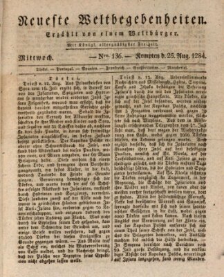 Neueste Weltbegebenheiten (Kemptner Zeitung) Mittwoch 25. August 1824