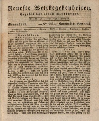 Neueste Weltbegebenheiten (Kemptner Zeitung) Samstag 11. September 1824