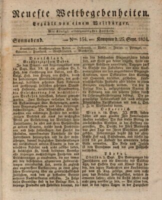 Neueste Weltbegebenheiten (Kemptner Zeitung) Sonntag 26. September 1824