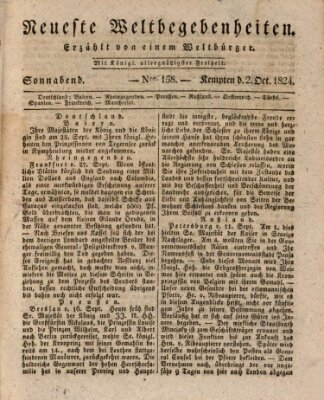 Neueste Weltbegebenheiten (Kemptner Zeitung) Samstag 2. Oktober 1824