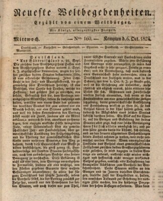 Neueste Weltbegebenheiten (Kemptner Zeitung) Mittwoch 6. Oktober 1824