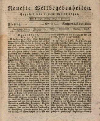 Neueste Weltbegebenheiten (Kemptner Zeitung) Freitag 8. Oktober 1824