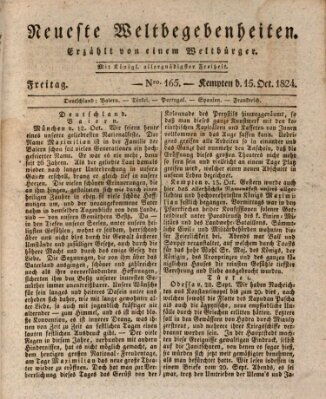 Neueste Weltbegebenheiten (Kemptner Zeitung) Freitag 15. Oktober 1824