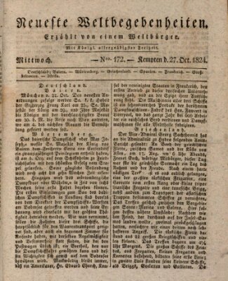 Neueste Weltbegebenheiten (Kemptner Zeitung) Mittwoch 27. Oktober 1824