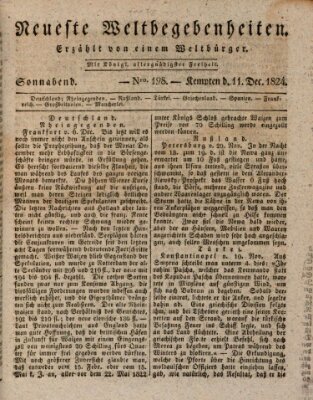 Neueste Weltbegebenheiten (Kemptner Zeitung) Samstag 11. Dezember 1824