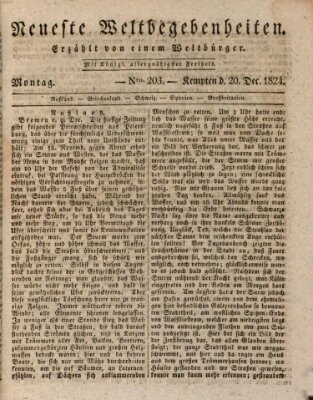 Neueste Weltbegebenheiten (Kemptner Zeitung) Montag 20. Dezember 1824