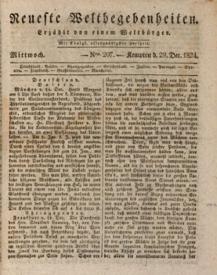 Neueste Weltbegebenheiten (Kemptner Zeitung) Mittwoch 29. Dezember 1824