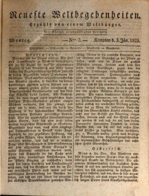 Neueste Weltbegebenheiten (Kemptner Zeitung) Montag 3. Januar 1825