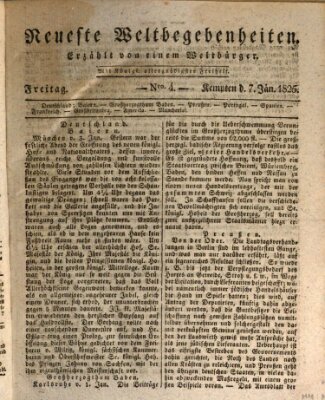 Neueste Weltbegebenheiten (Kemptner Zeitung) Freitag 7. Januar 1825