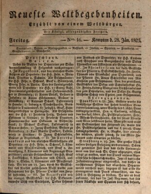 Neueste Weltbegebenheiten (Kemptner Zeitung) Freitag 28. Januar 1825