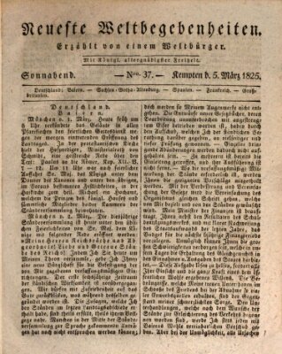 Neueste Weltbegebenheiten (Kemptner Zeitung) Samstag 5. März 1825