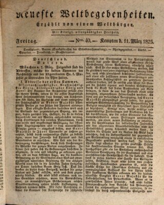 Neueste Weltbegebenheiten (Kemptner Zeitung) Freitag 11. März 1825