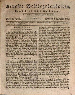 Neueste Weltbegebenheiten (Kemptner Zeitung) Samstag 12. März 1825