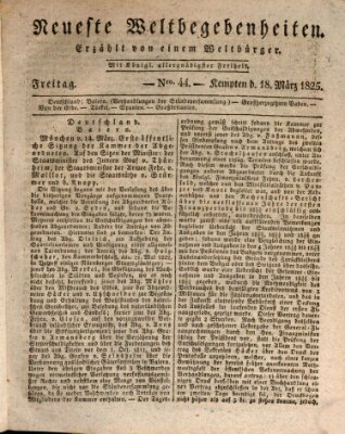 Neueste Weltbegebenheiten (Kemptner Zeitung) Freitag 18. März 1825