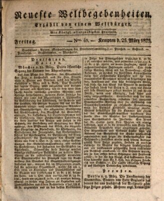 Neueste Weltbegebenheiten (Kemptner Zeitung) Freitag 25. März 1825