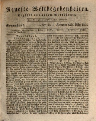 Neueste Weltbegebenheiten (Kemptner Zeitung) Samstag 26. März 1825