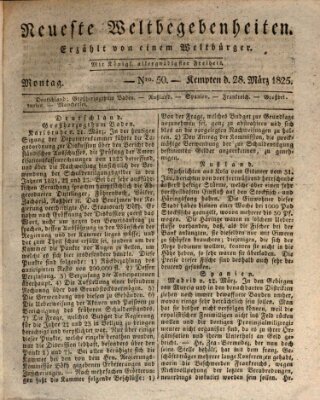 Neueste Weltbegebenheiten (Kemptner Zeitung) Montag 28. März 1825