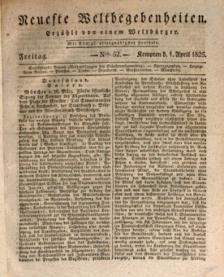 Neueste Weltbegebenheiten (Kemptner Zeitung) Freitag 1. April 1825