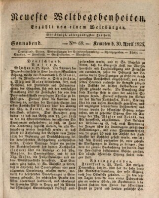 Neueste Weltbegebenheiten (Kemptner Zeitung) Samstag 30. April 1825